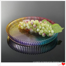Bacia de fruto personalizada colorida do cristal de vidro da decoração